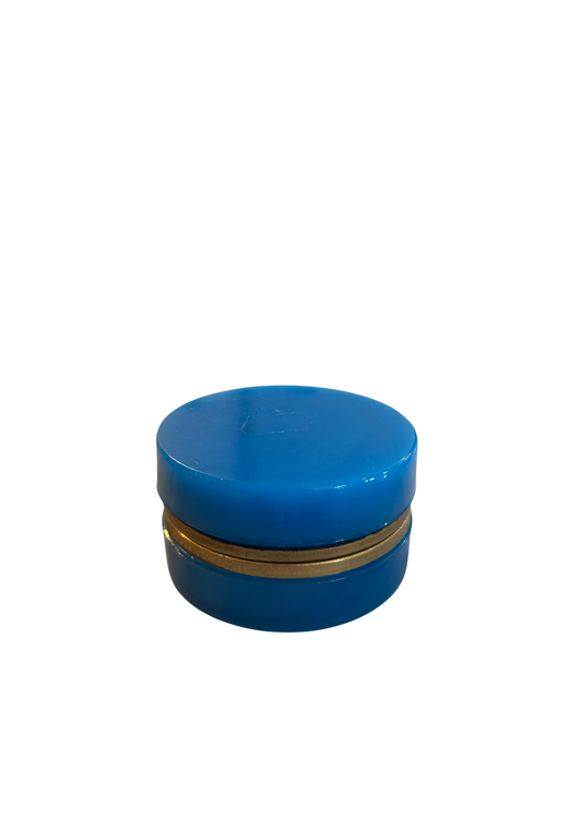 Antique Round Opaline Box - Blue