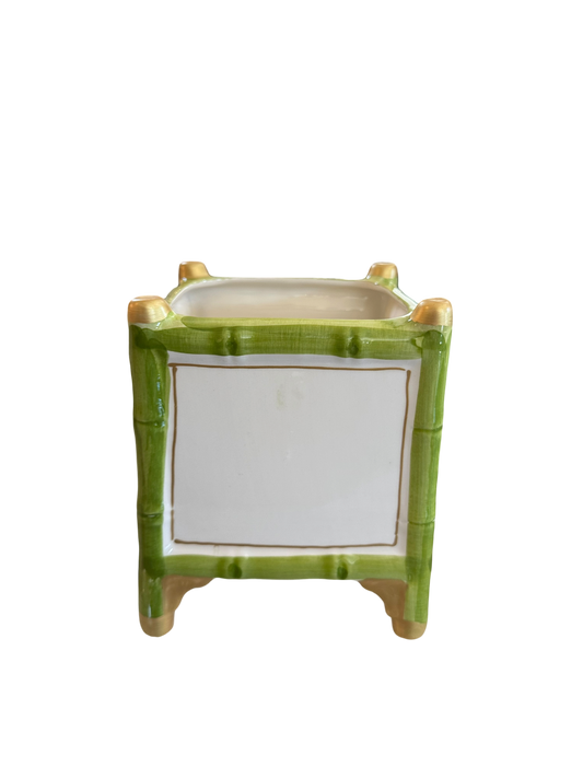 Green Bamboo Cachepot