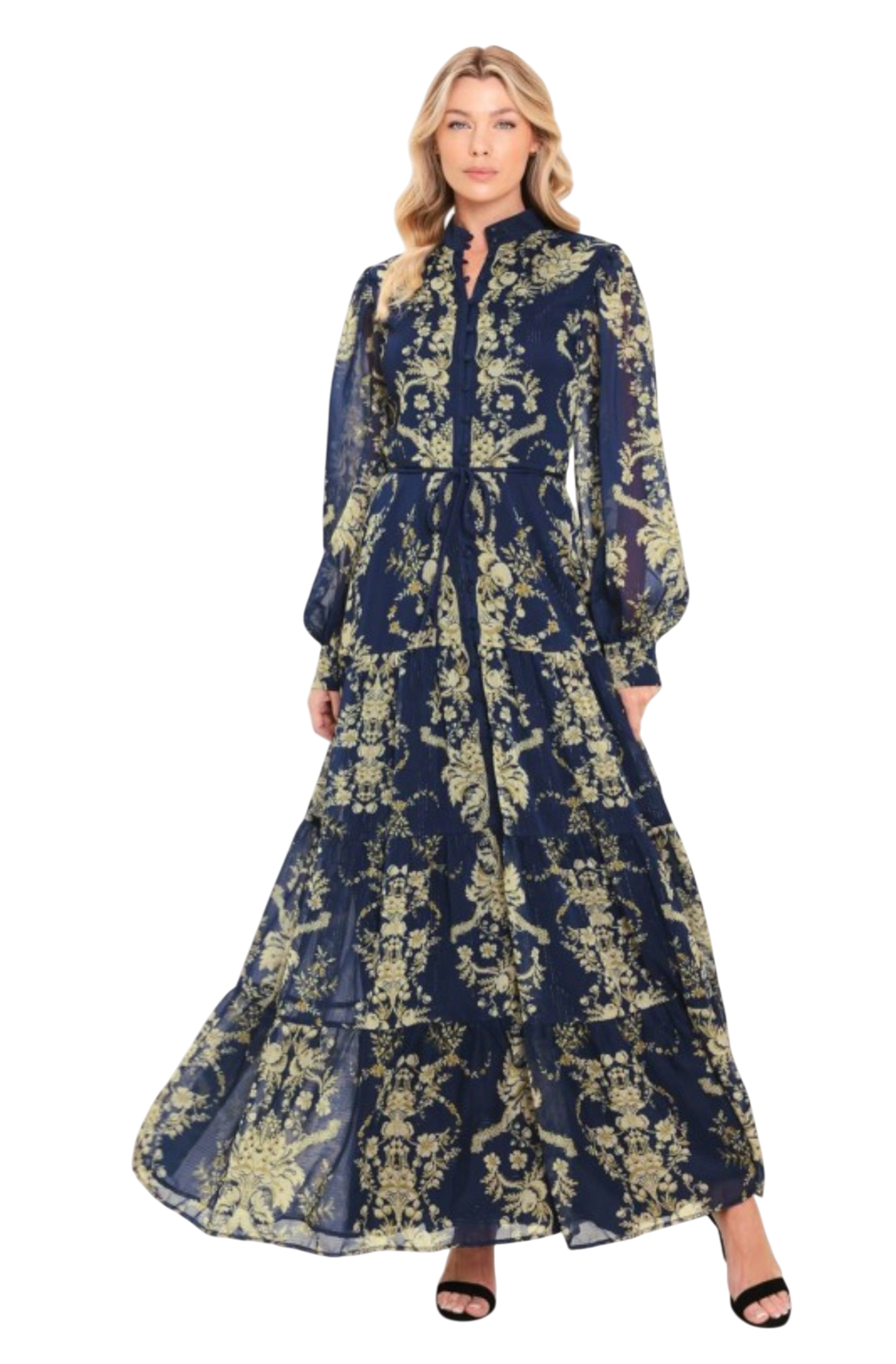 Navy Floral Maxi Dress