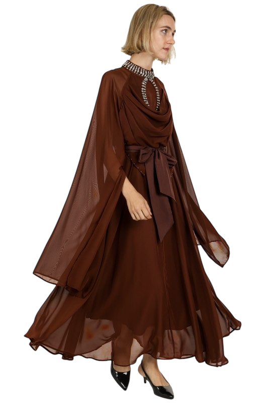 Embellished Keyhole Belted Maxi