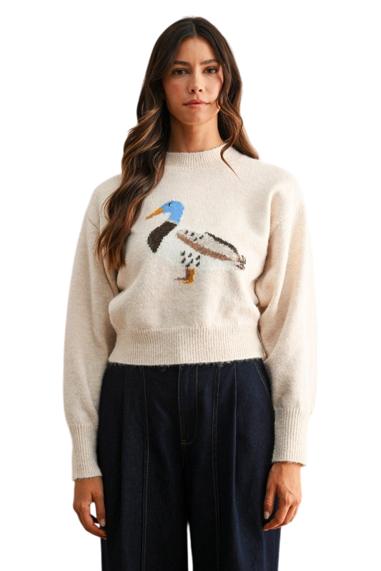 Knit Long Sleeve Duck Sweater