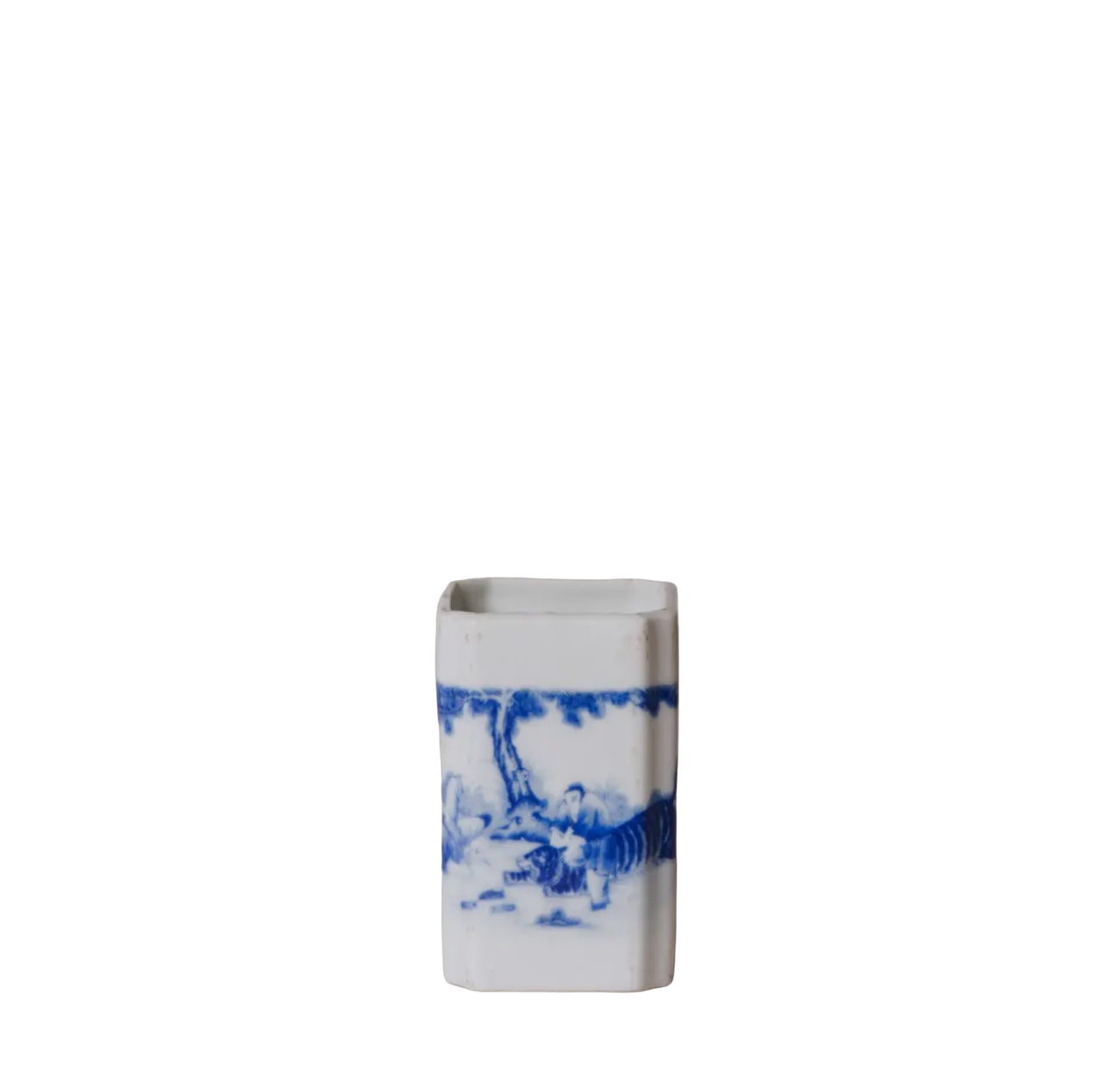 Blue and White Porcelain Tiger
Square Vase