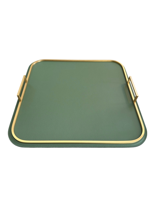 Medium Square Bellini Tray / Brass Handles