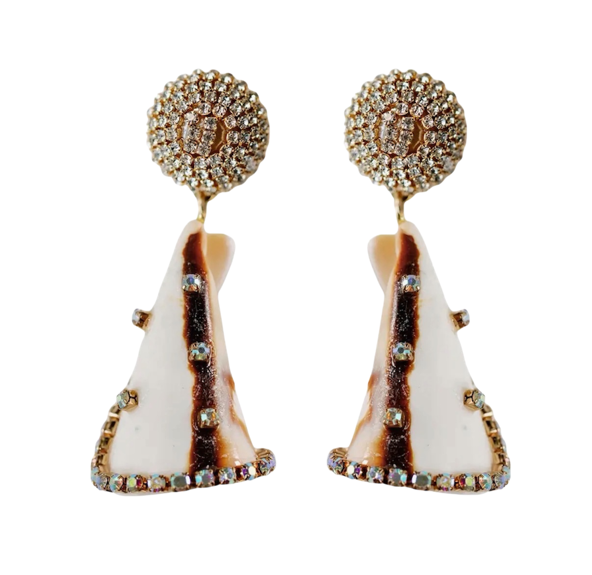 Diamond Shell Drop Earrings