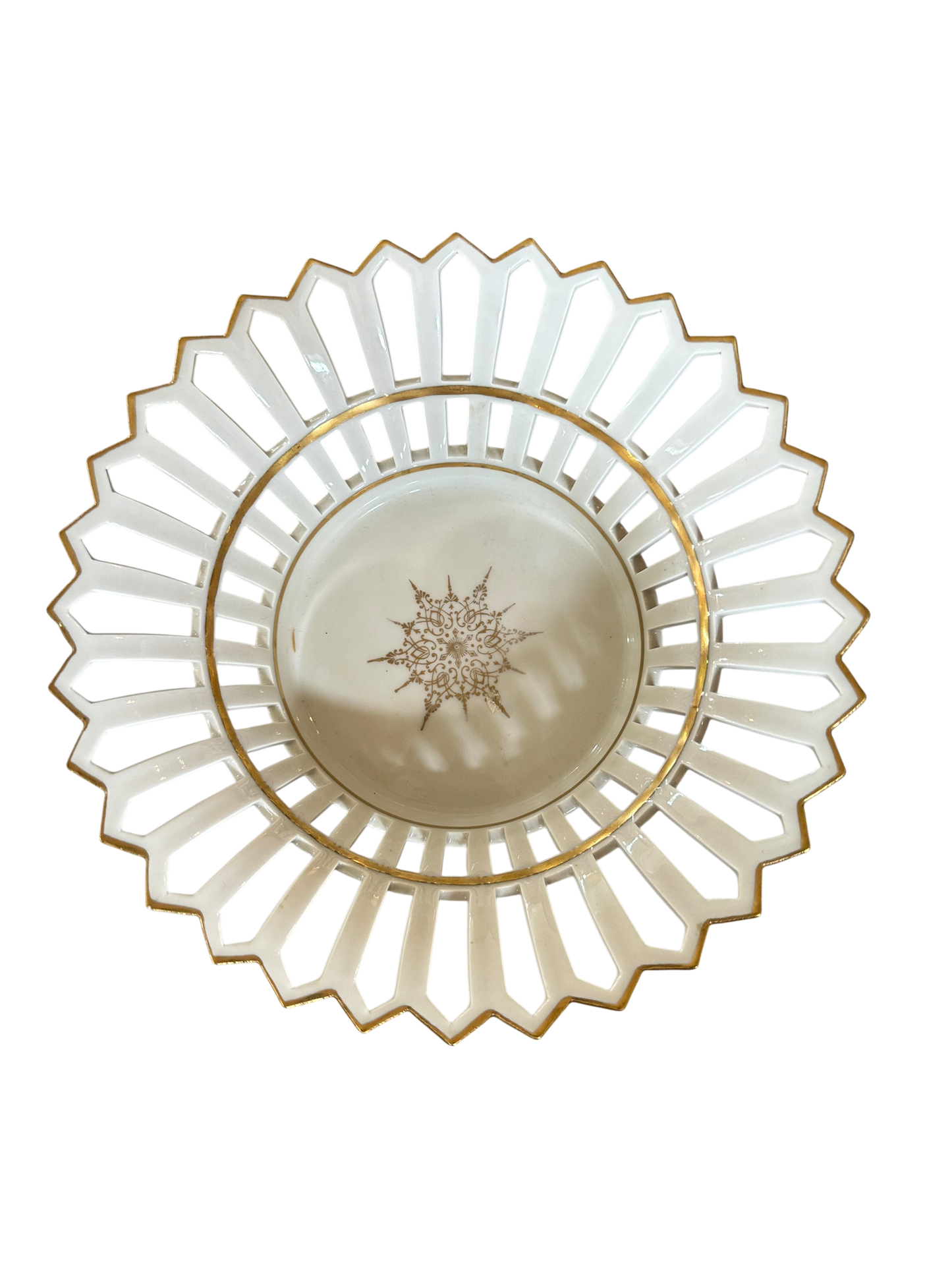 Paris Porcelain Empire Gilt Reticulated Basket