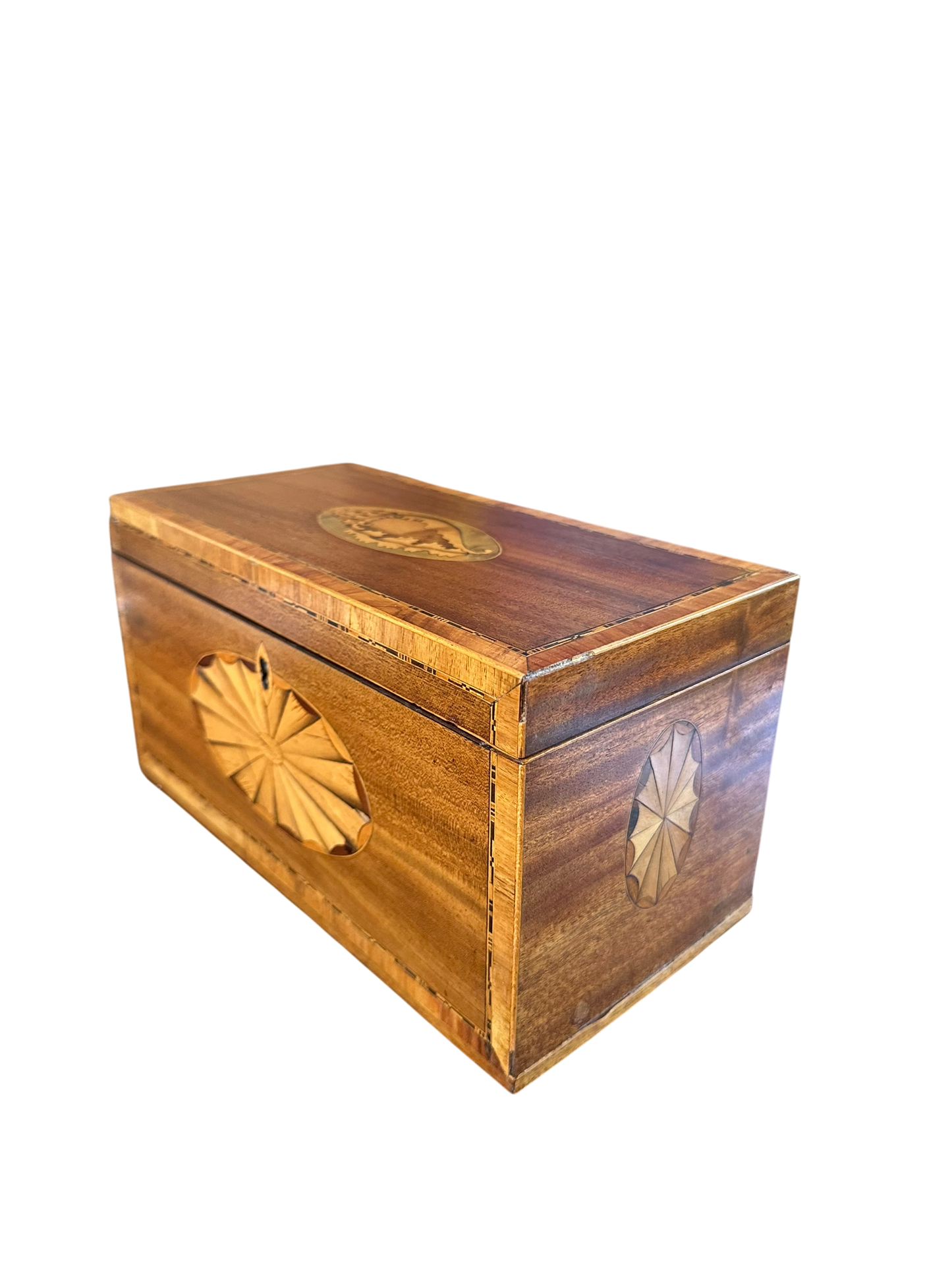 Georgian Tea Caddy w/ Shell & Fan Inlay c. 1790
