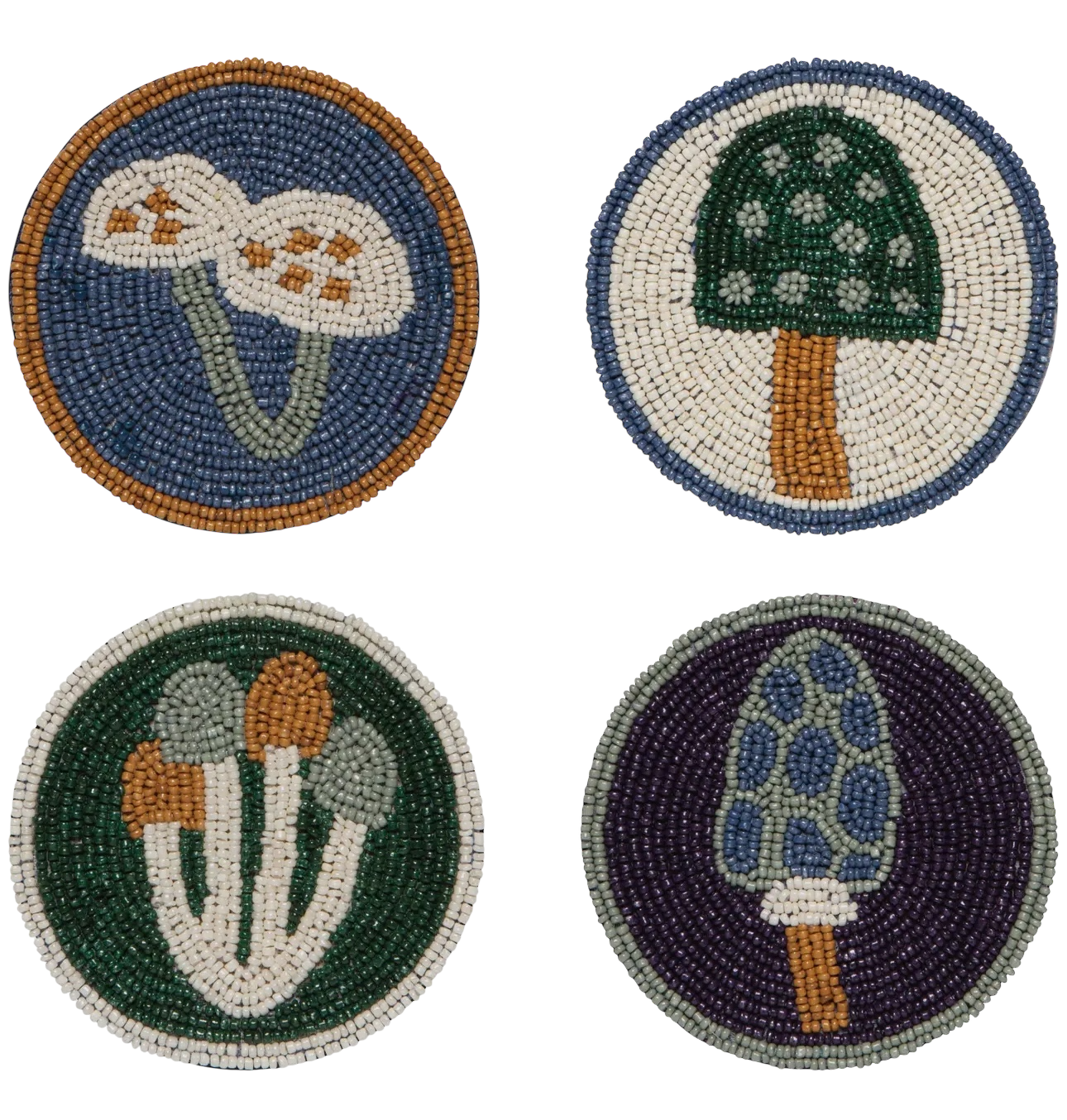 Wildgrove Mushroom Beaded Coasters
