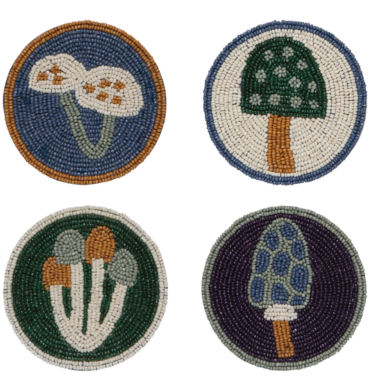 Wildgrove Mushroom Beaded Coasters