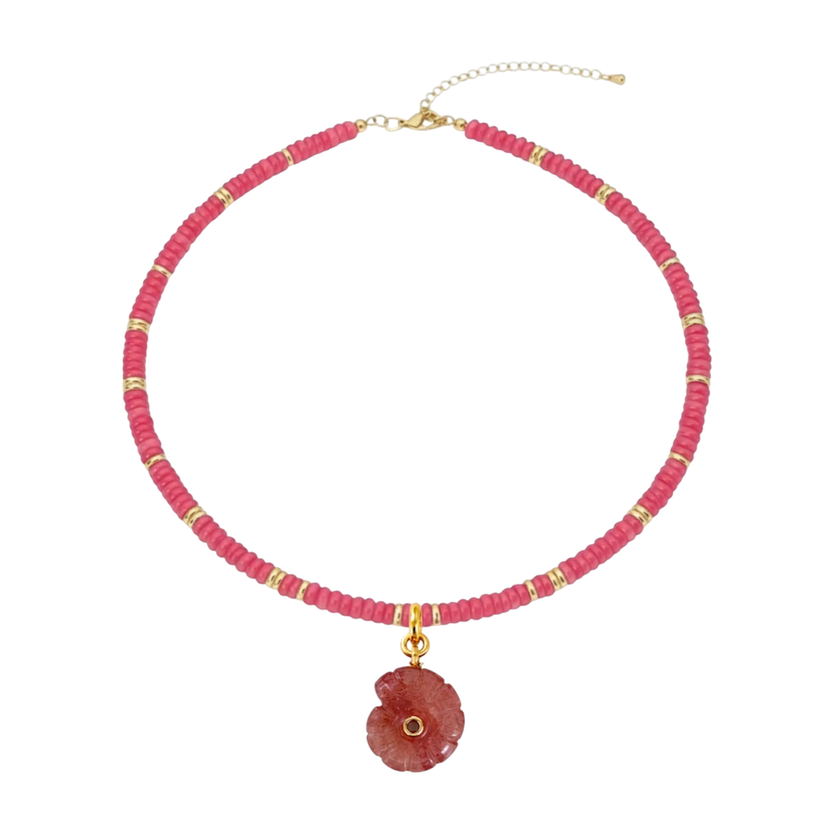 Shell Gem Beaded Necklace