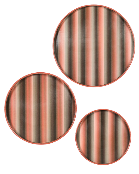 Undulating Stripe Tray - Burnt Orange