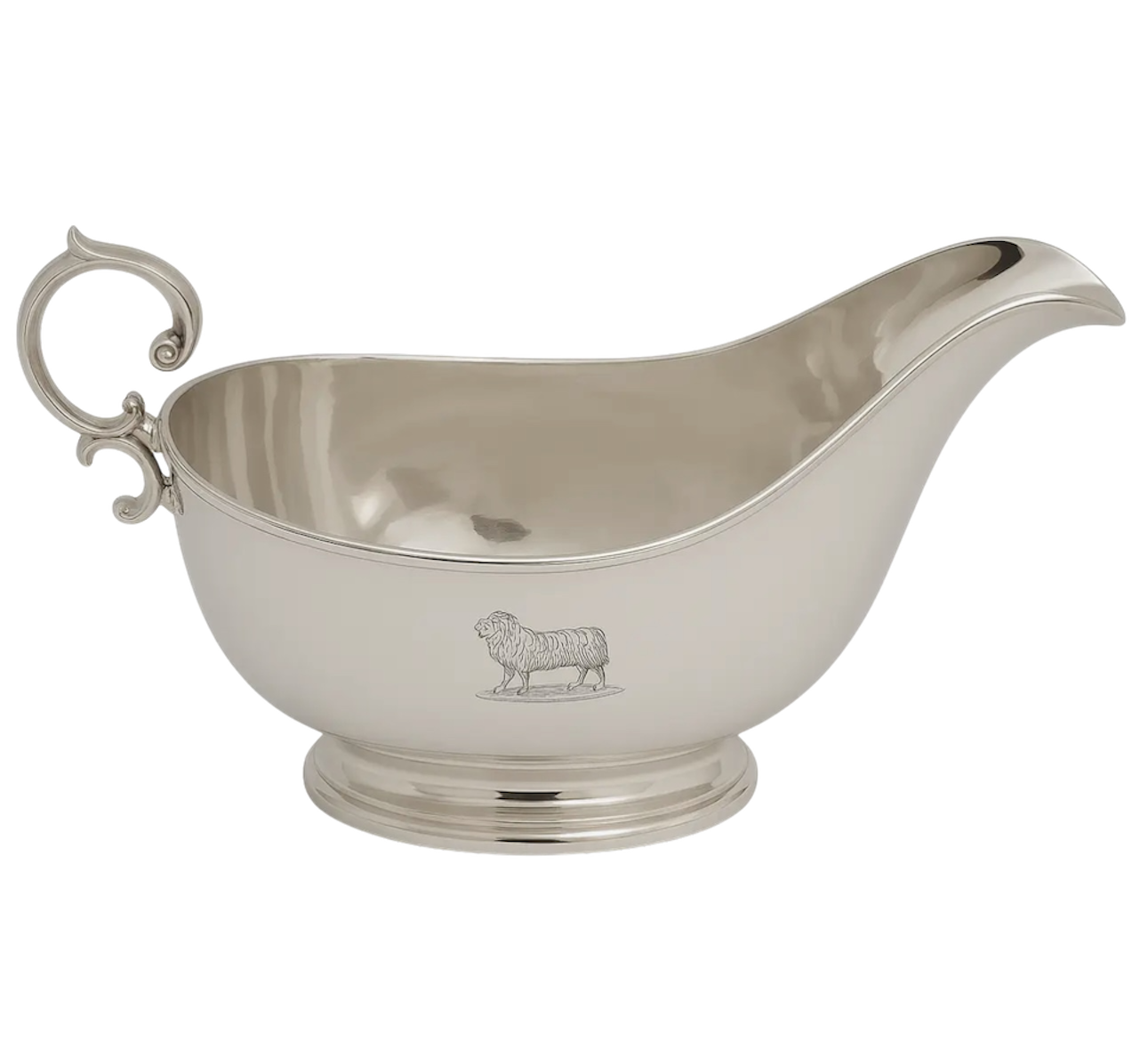 Ram Engraved 12oz Silver Sauce Boat C. 1870