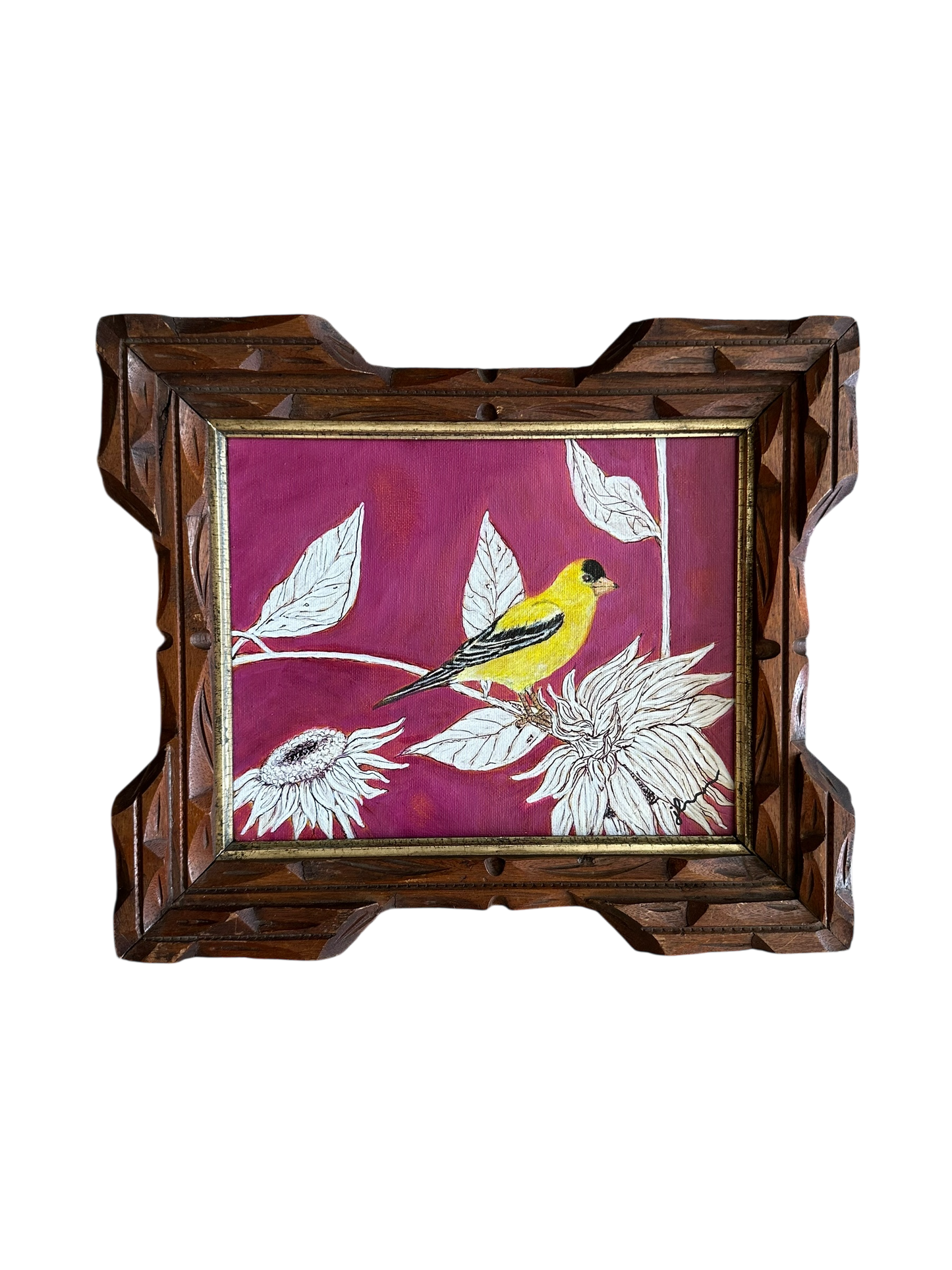 Jenn Leverett Art - Chickadee & Sunflower Reverse