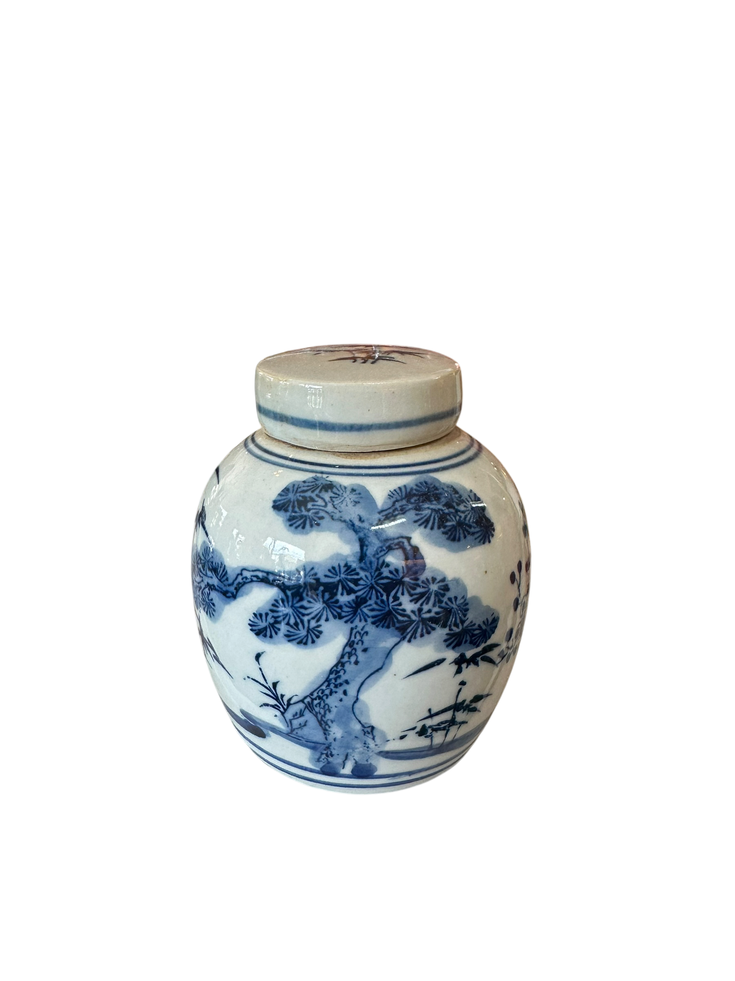 Blue and White Mini Round Jars