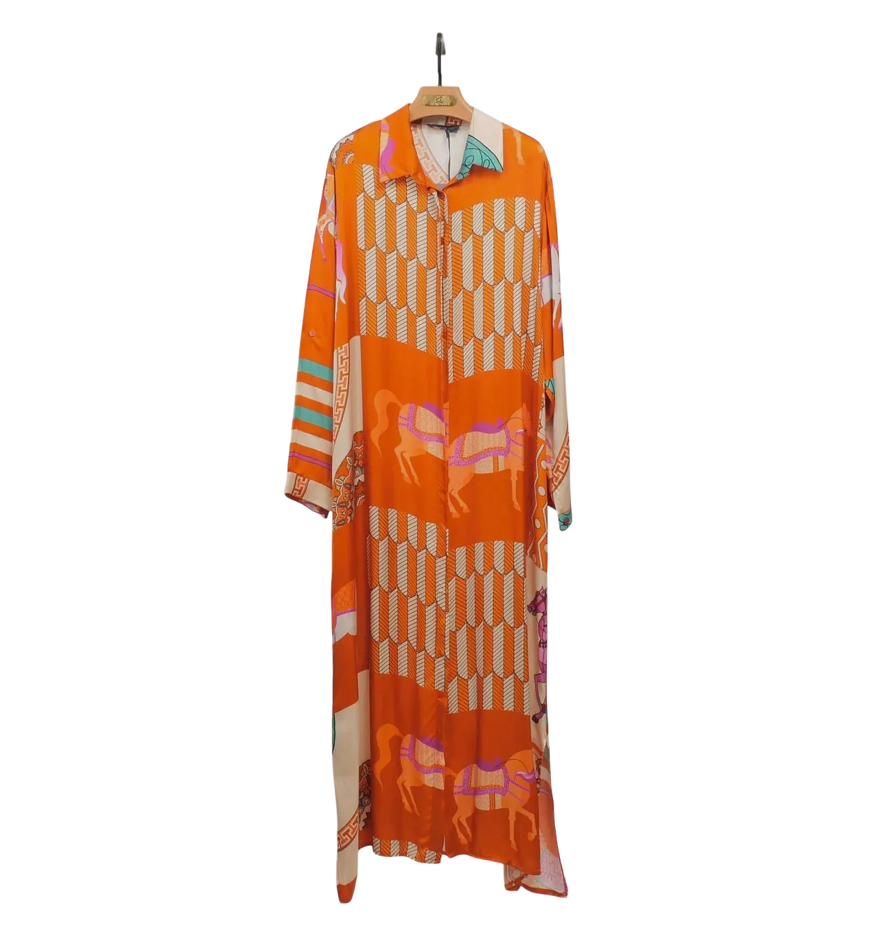 Equestrian Print Shirt Dress - Two Colors!