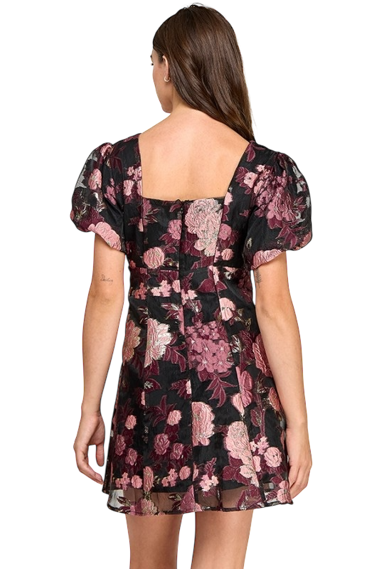 Maroon Rose Jacquard Mini