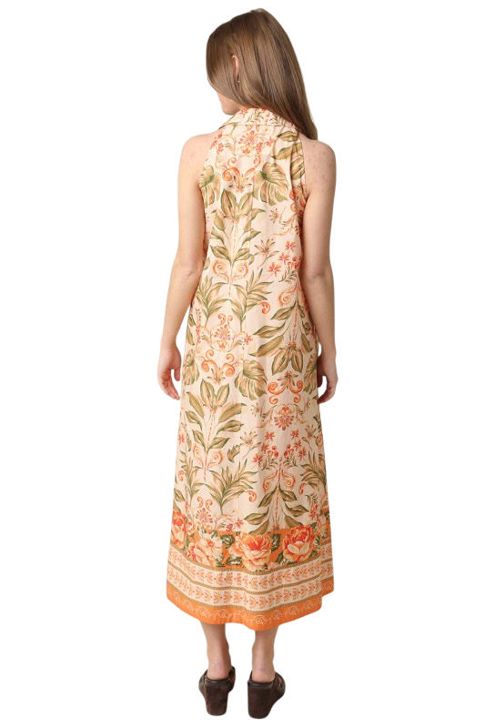 Peach Printed Maxi
