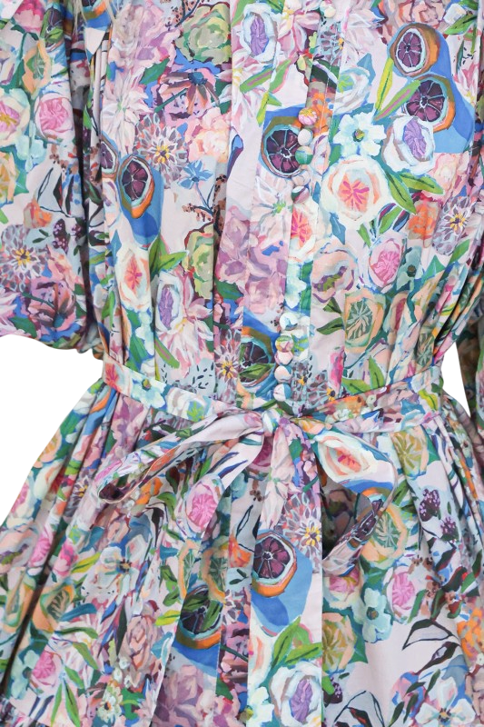 Floral Puff Belted Mini Sundress