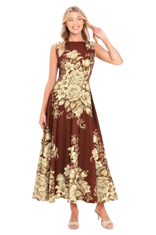 Floral Bouquet Midi Dress