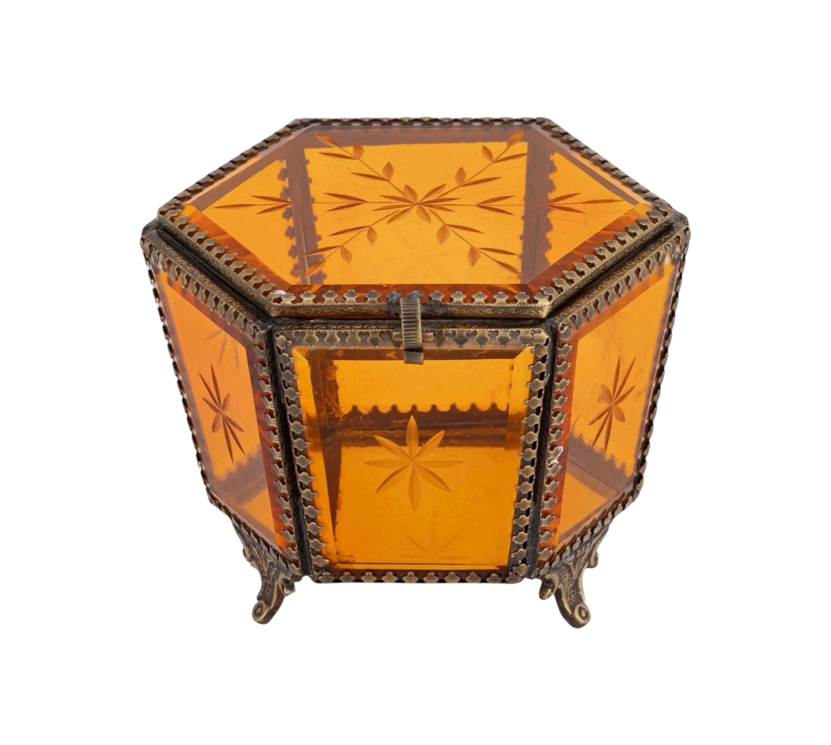 French Amber Jewelry Box