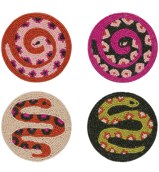 Gardenland Beaded Coasters Set of 4