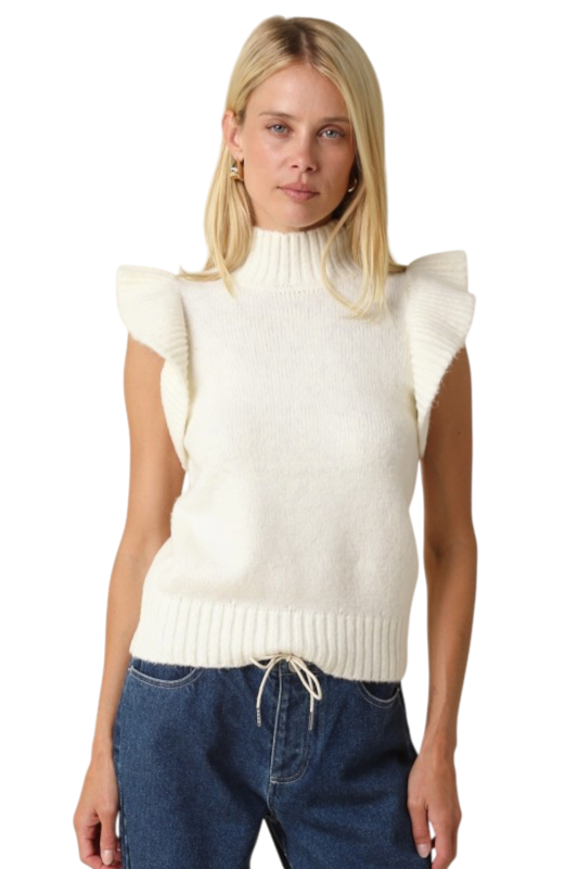 Flutter Sleeve Sweater - Two Colors