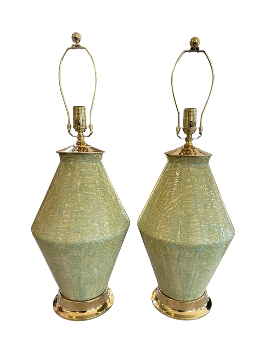 Brinkley Lamp in Thatched Celadon/Sage Mix