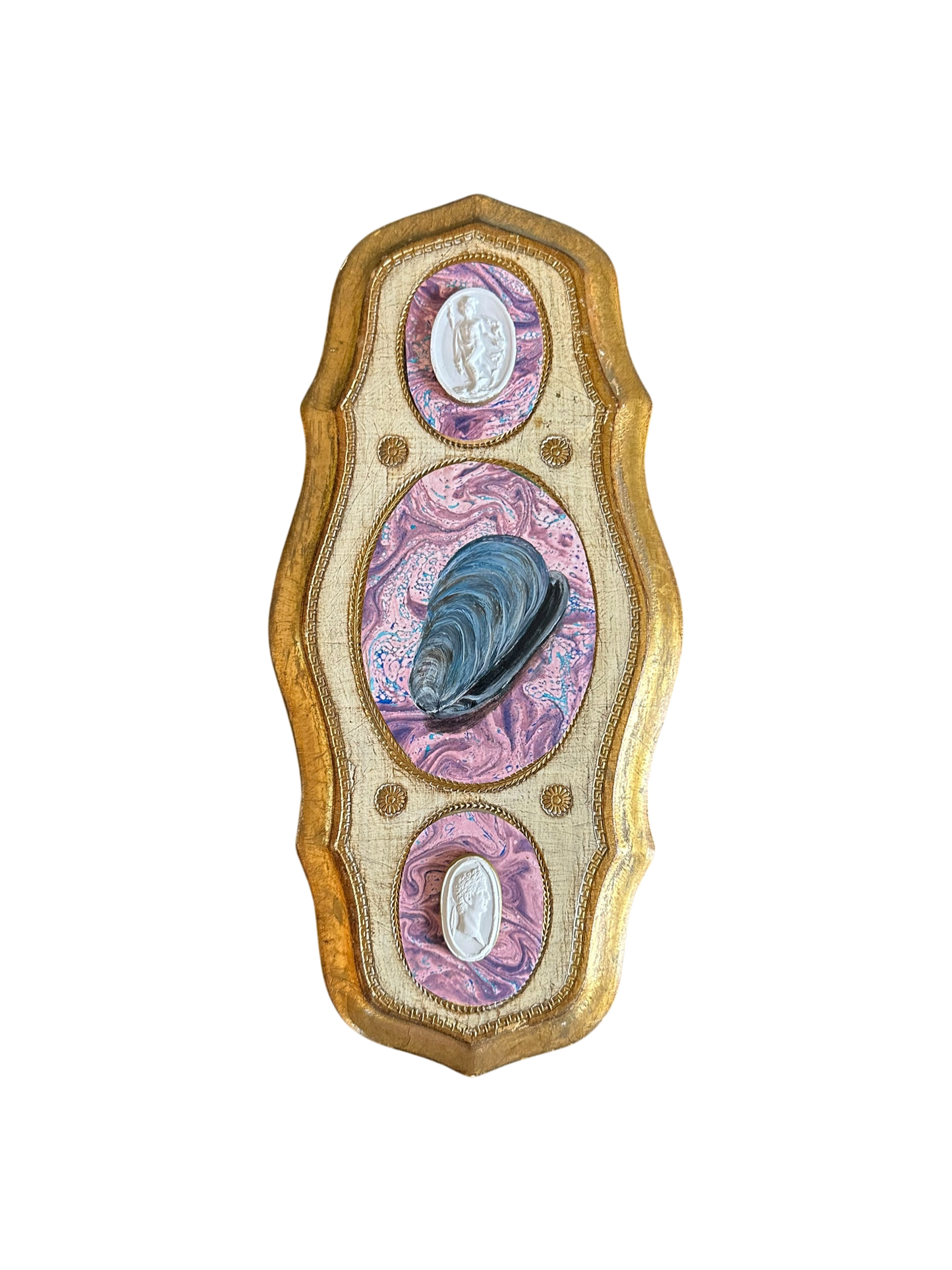 Jenn Leverett Art - Intaglio/Marble Paper on Florentine XIII