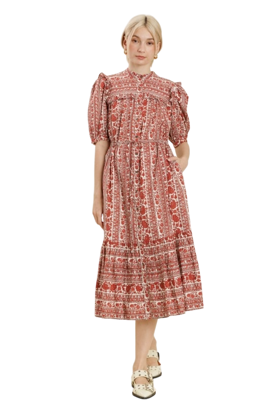 Floral Ruffle Midi Dress