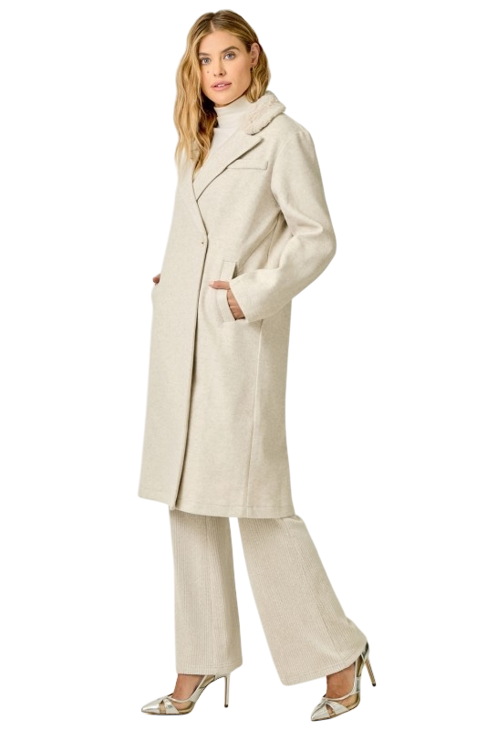 Fur Collar Long Coat