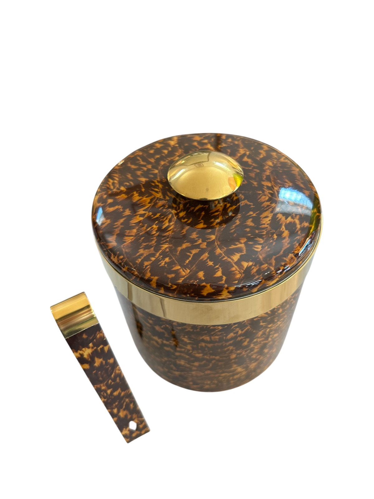 Maximilian Faux Tortoise/Gold Ice Bucket