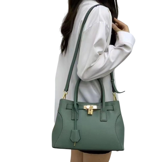 Leather Top Handle Bag - Two Colors