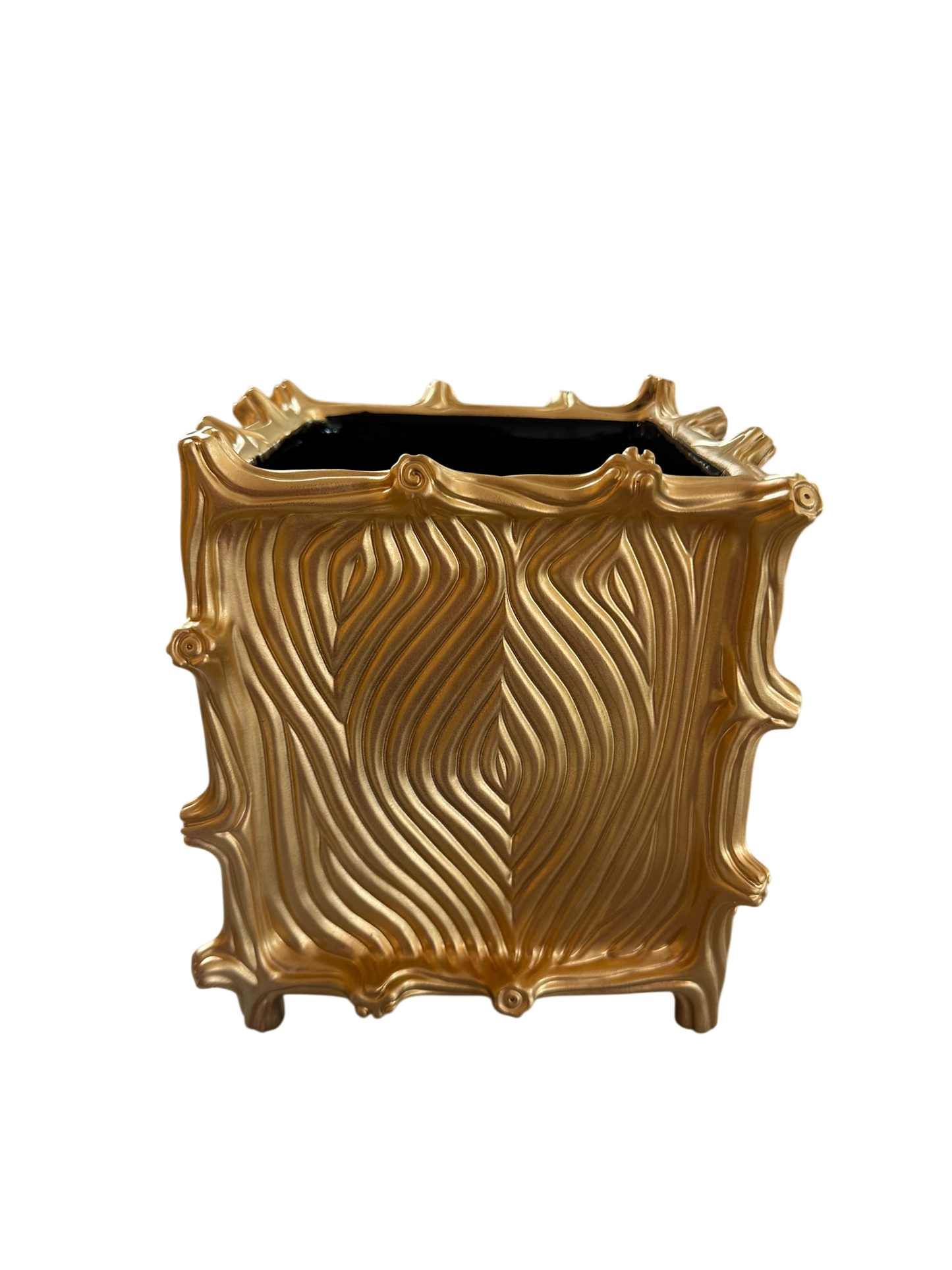 7 Inch Faux Bois Cachepot