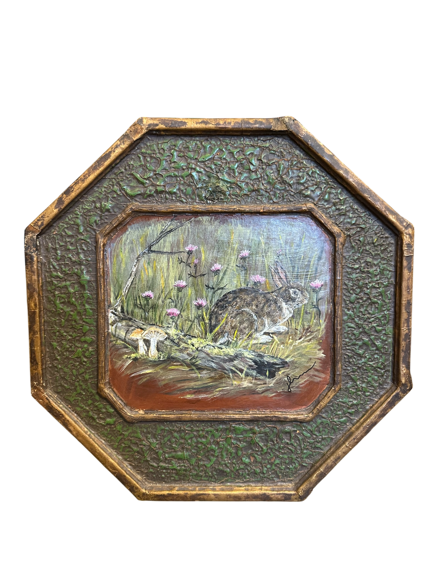 Jenn Leverett Art - Hare in Forest Scene
