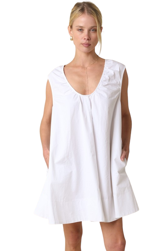 Scoop Neck Mini - White