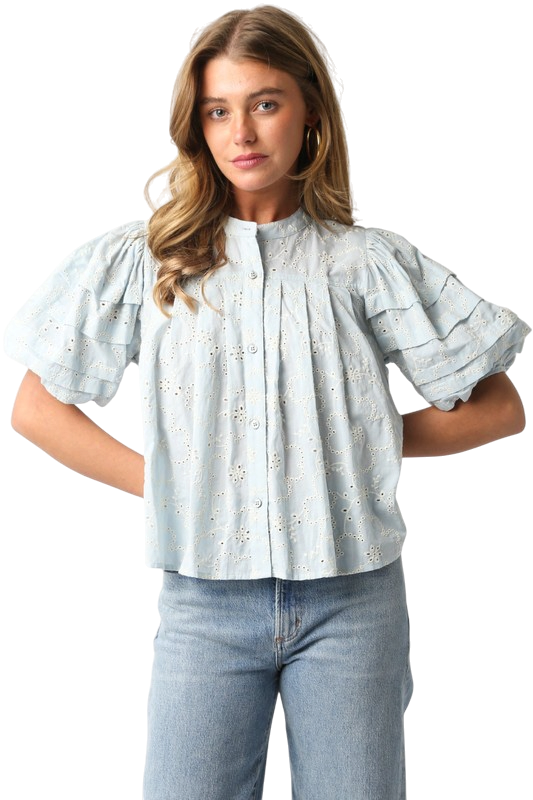 Tiered Puff Sleeve Blouse