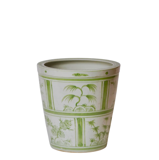 Green & White Three Friends Tile Planter