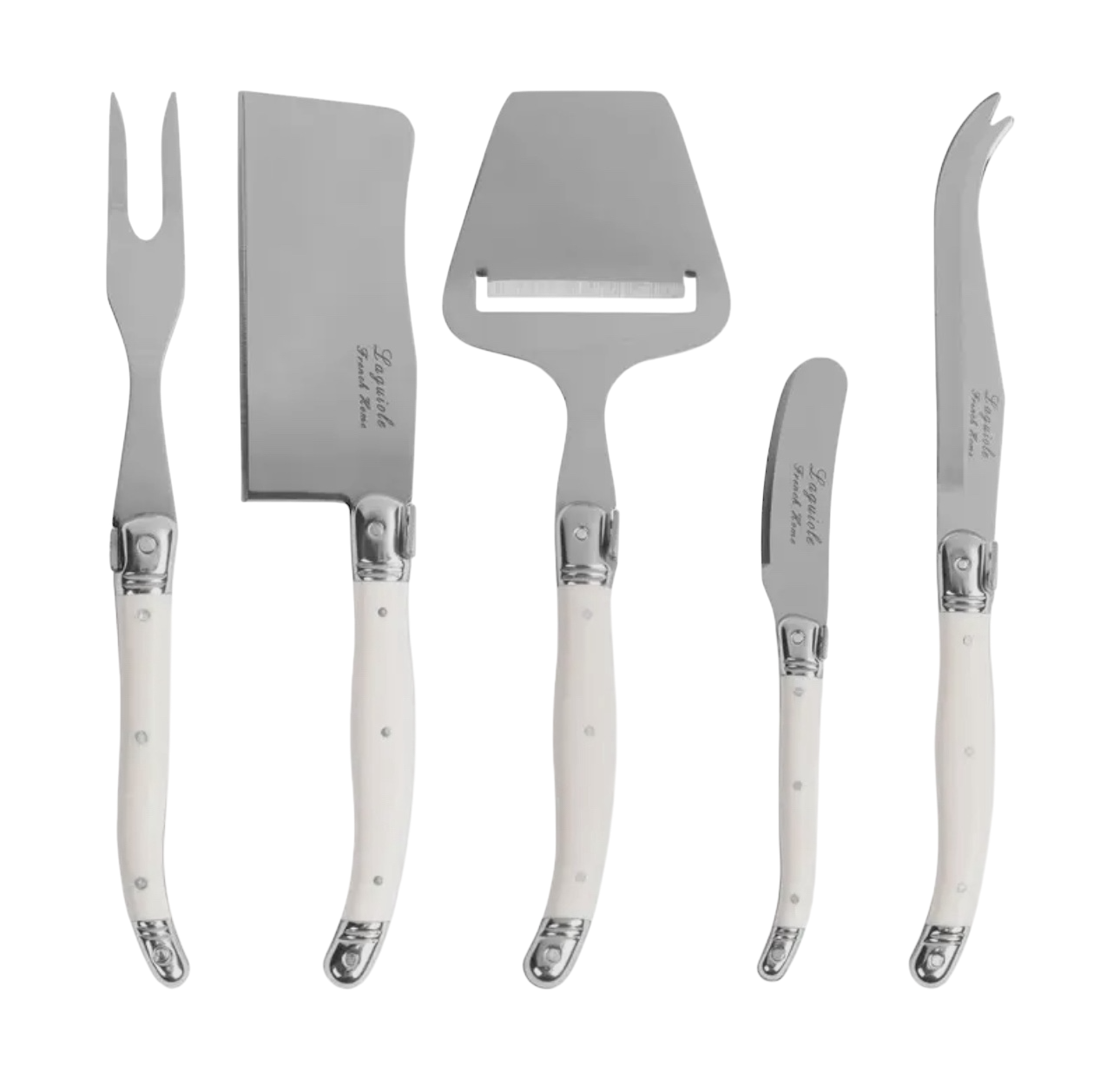 Laguiole Cheese Knife, Fork & Slicer Set - Ivory