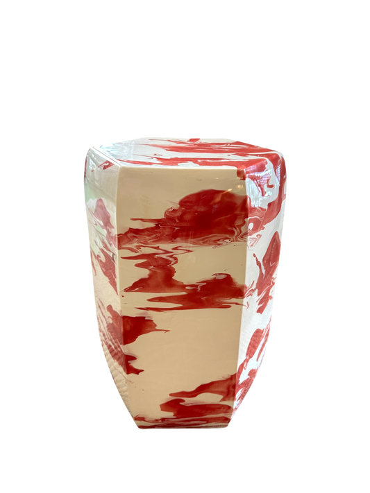 Hexagonal Geode Stool - Red