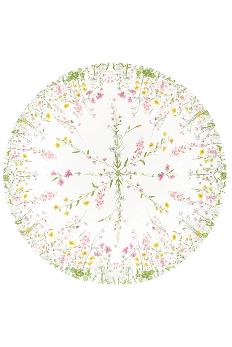 Our June Floral Linen Round Tablecloth