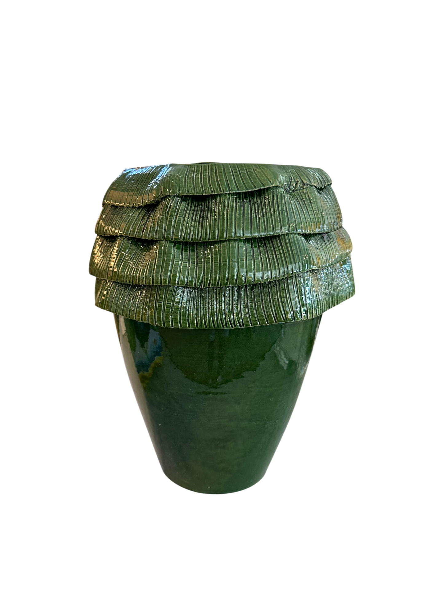 Green Fringe Vase