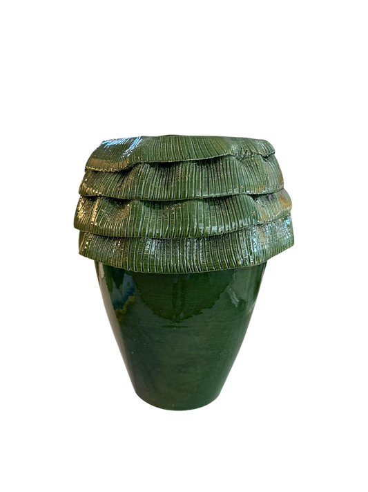 Green Fringe Vase