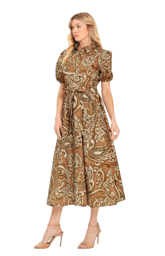 Paisley Belted Maxi