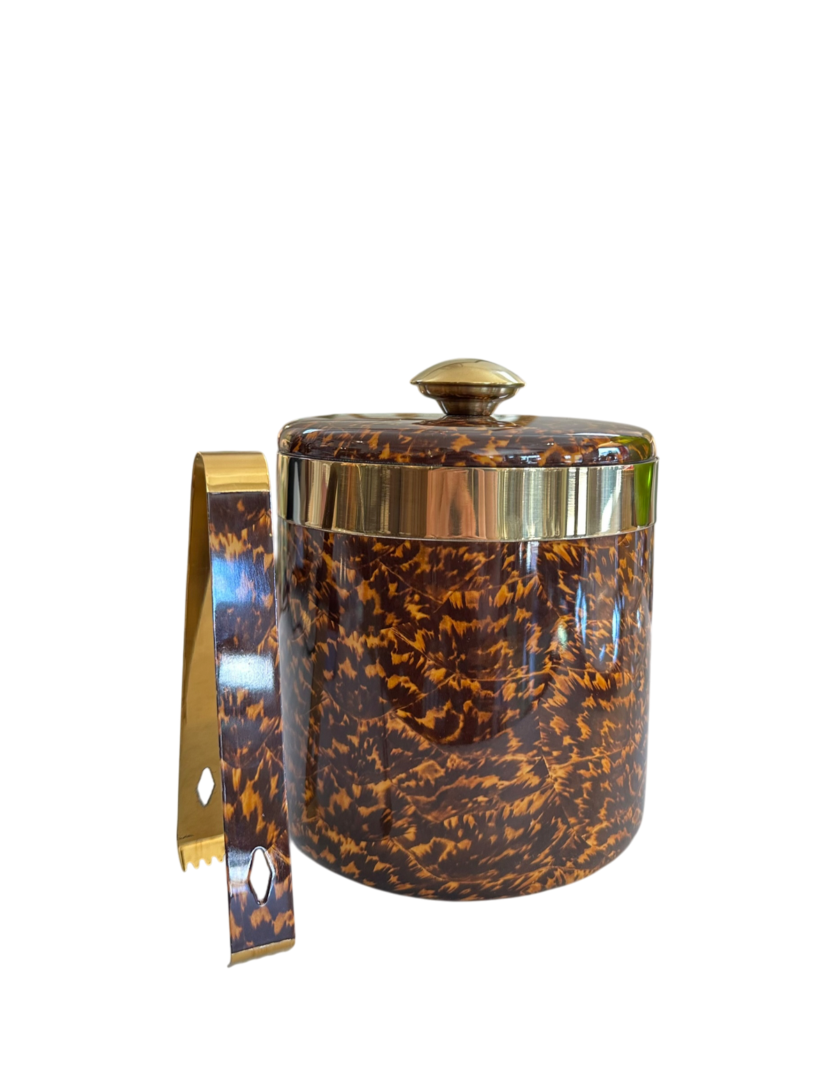 Maximilian Faux Tortoise/Gold Ice Bucket