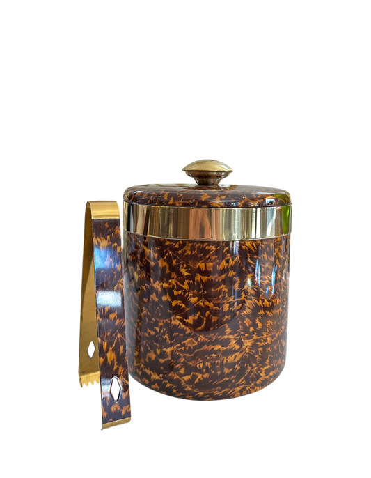 Maximilian Faux Tortoise/Gold Ice Bucket