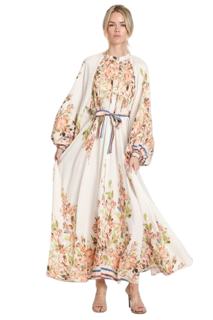 Floral Belted Button Up Maxi Dress