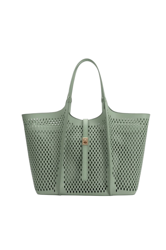 Malia Vegan Leather Tote - Sage