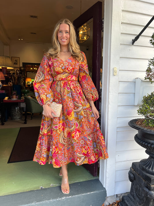 Jane Floral Multicolor Midi