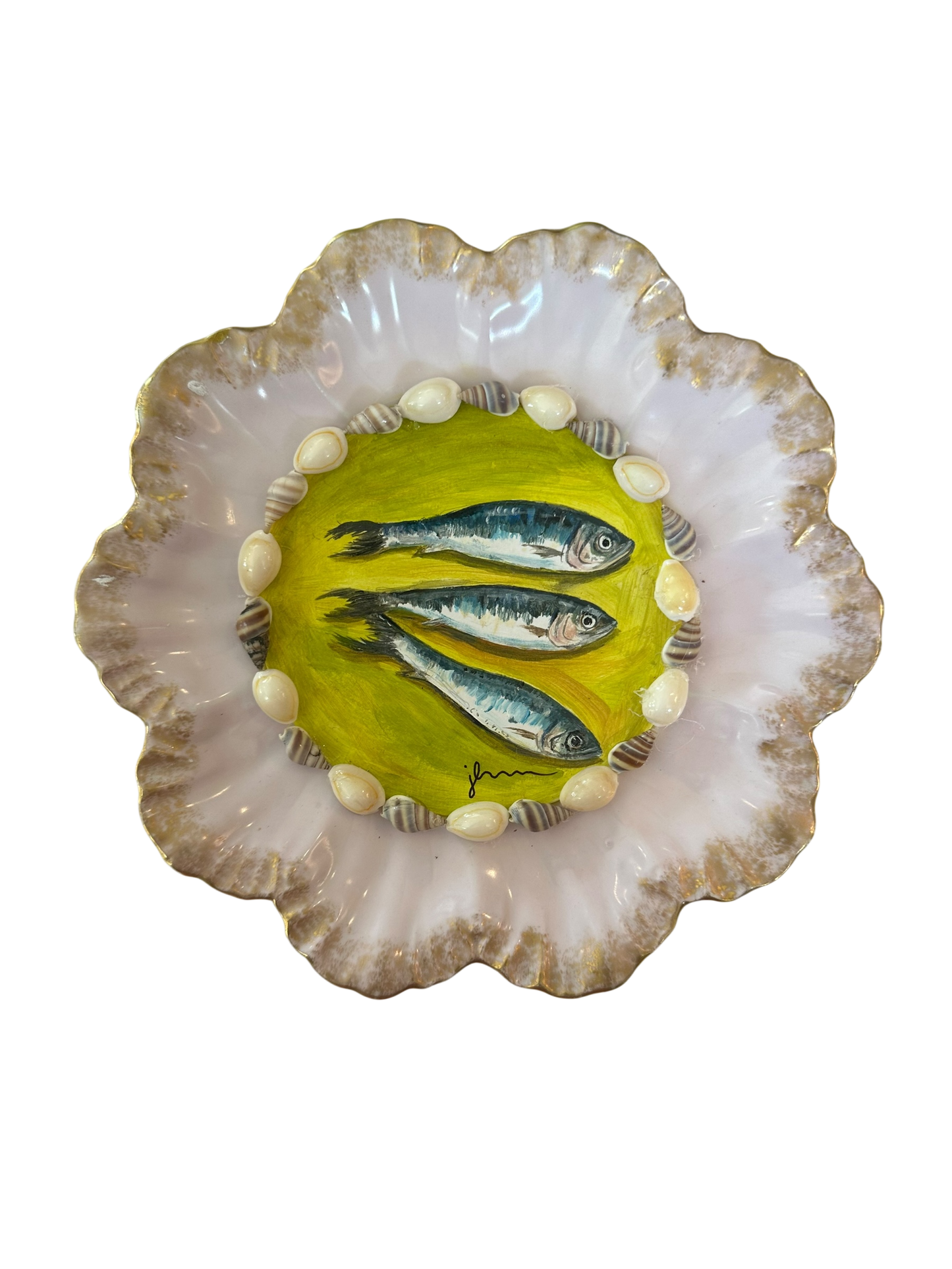 Jenn Leverett Art - Sardines on Limoges