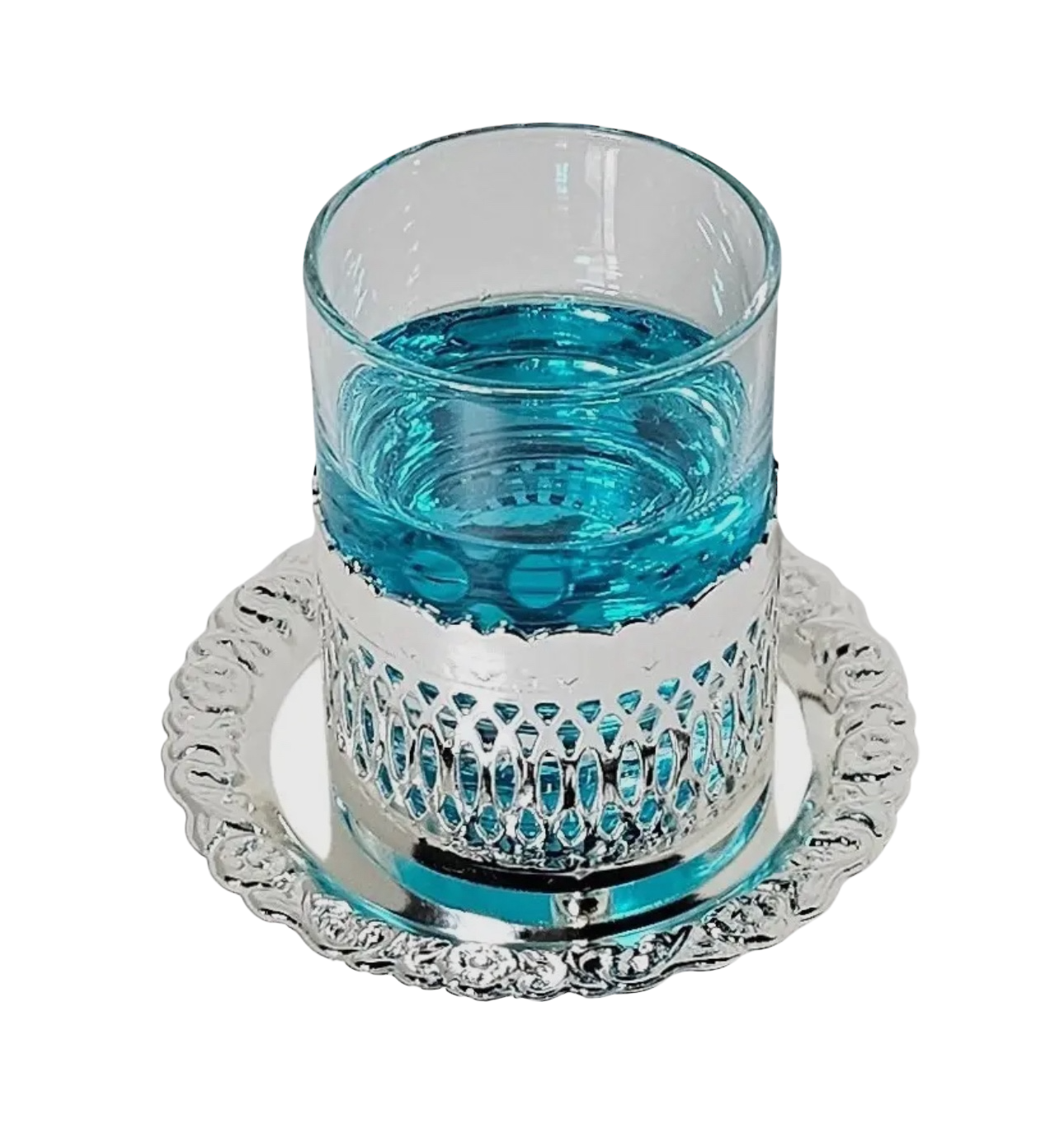 Mouthwash Silverplate Holder & Tray