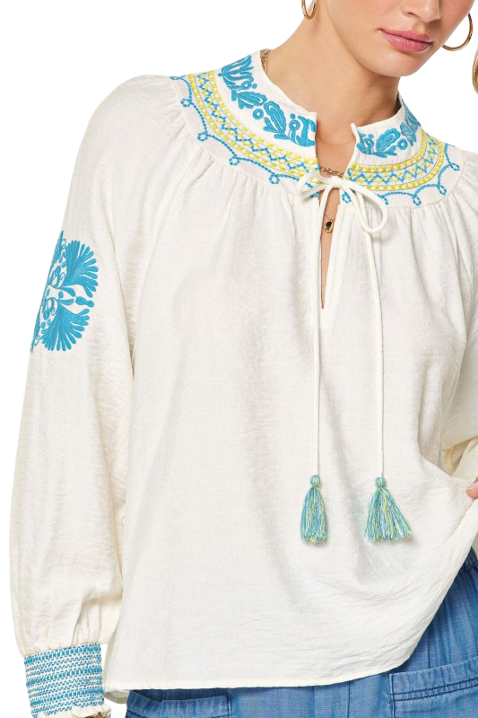Boho Embroidered Blouse - Two Colors